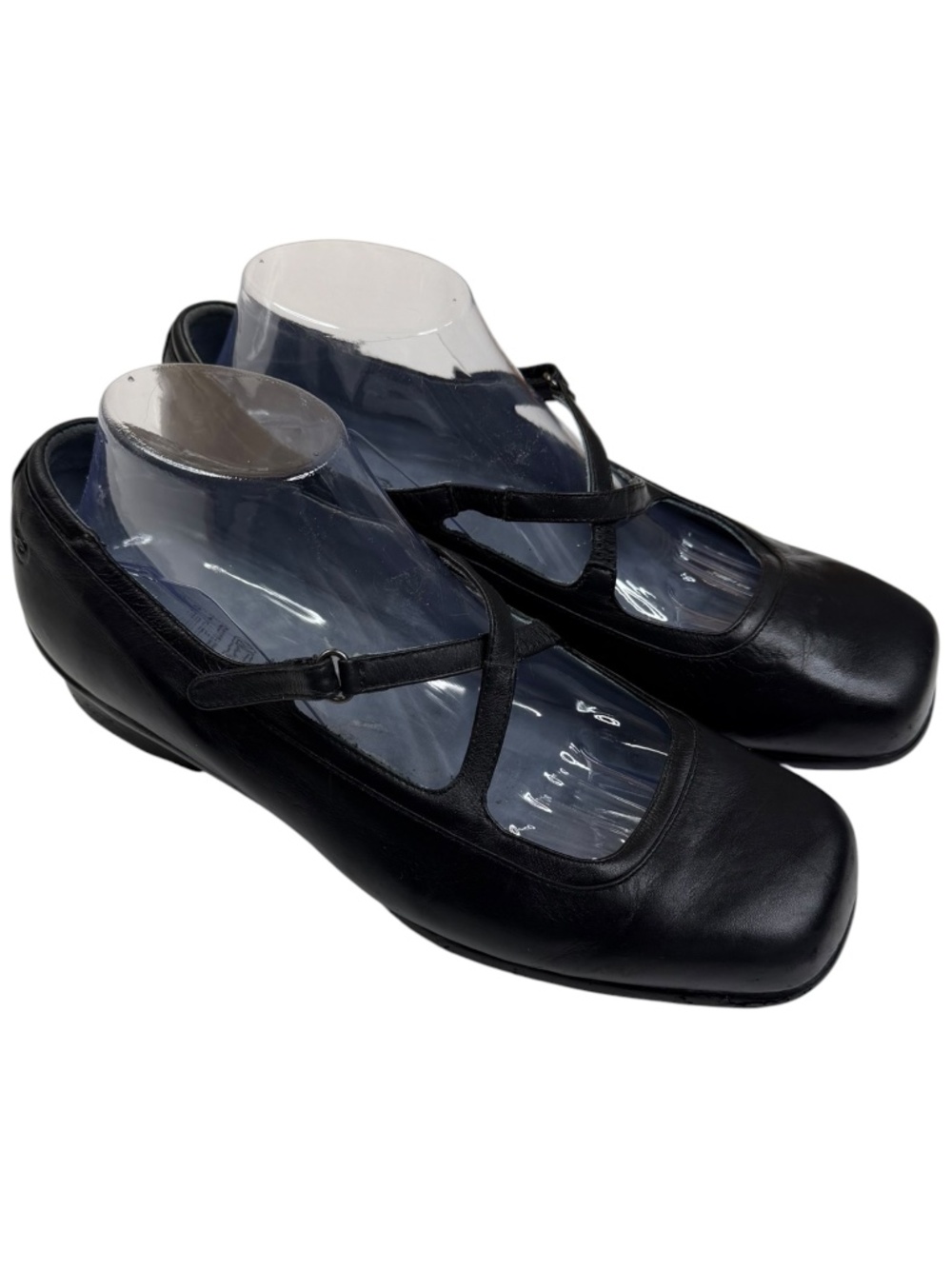 Aravon Mary Jane Shoes Black Pebbled Leather Comfort Women's 10.5